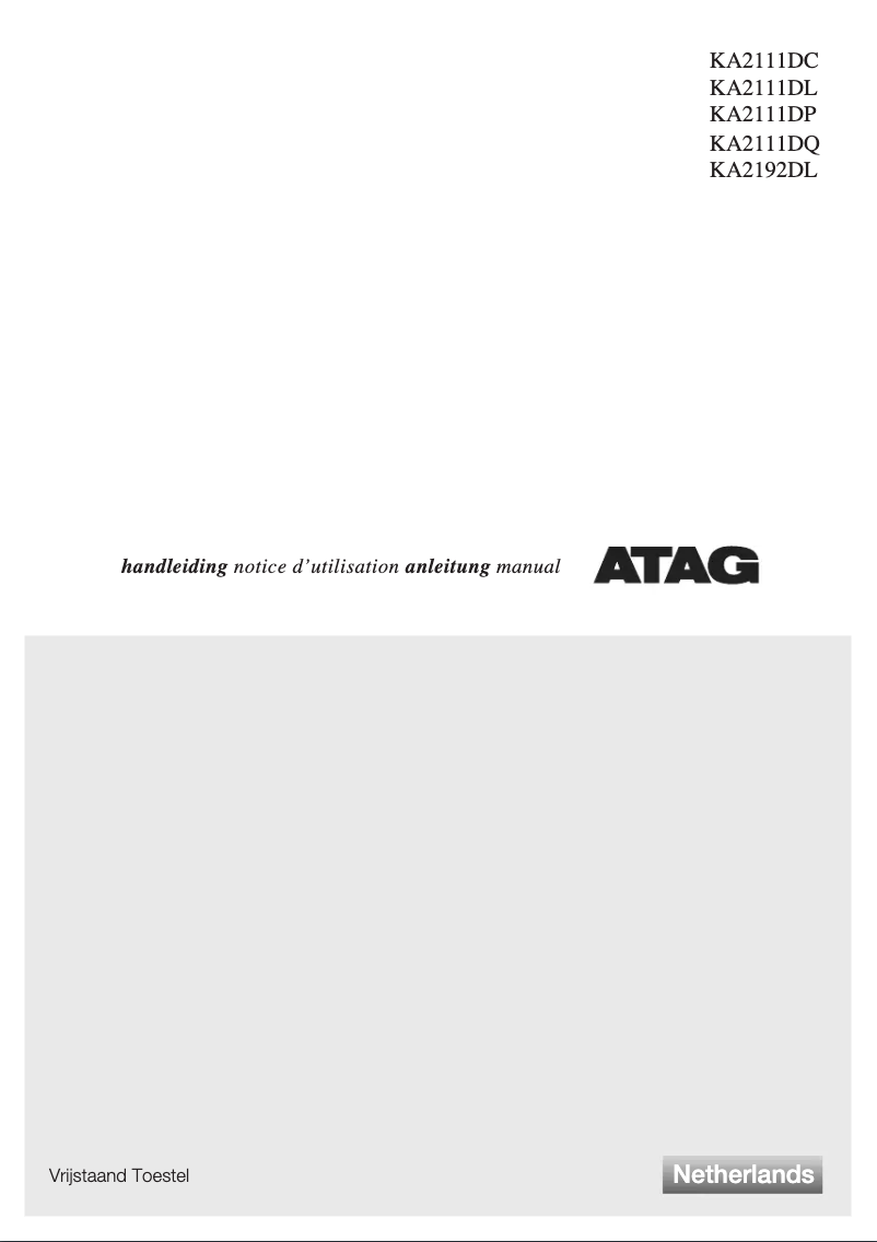 Page n°1 - Manuel utilisateur Atag KA2111DC