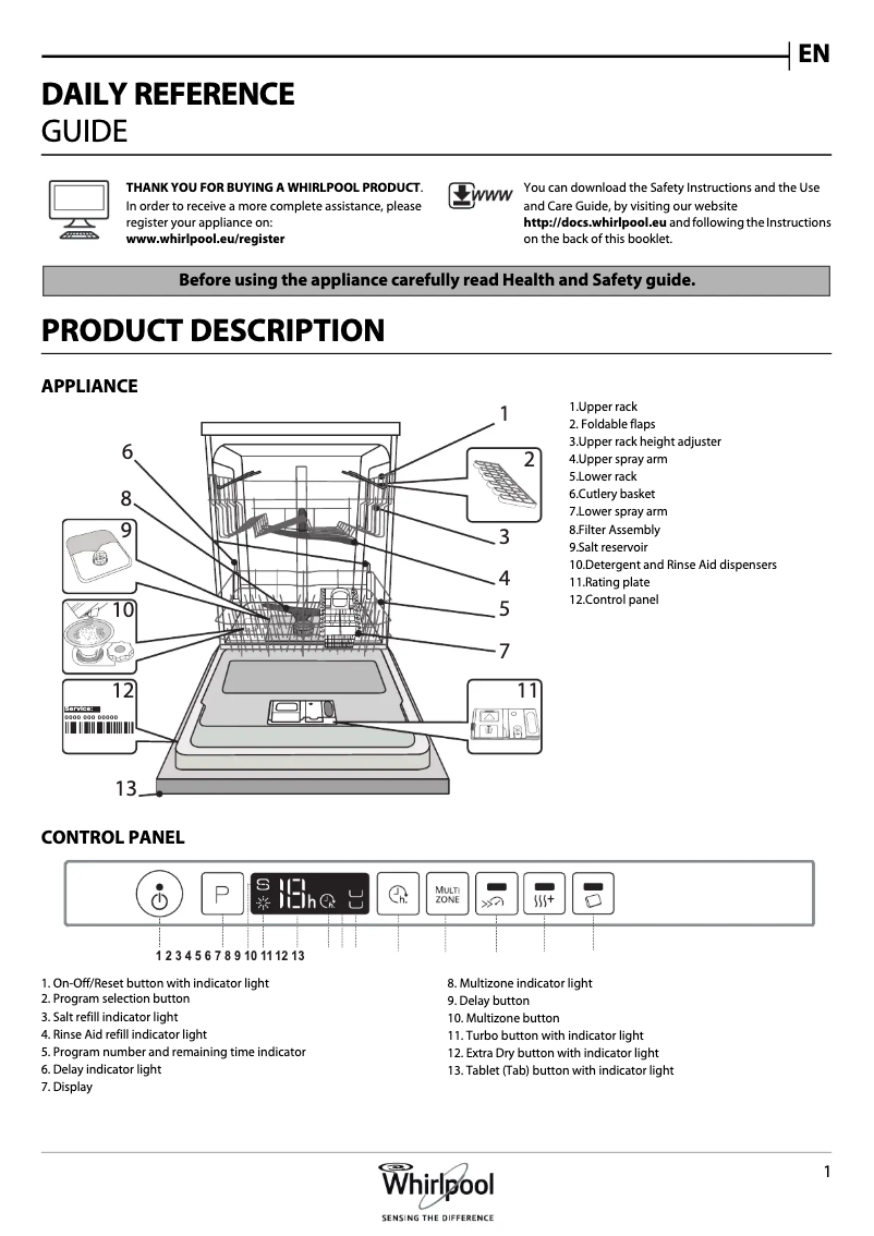 Page n°1 - Manuel utilisateur Whirlpool WIO 3T323 6
