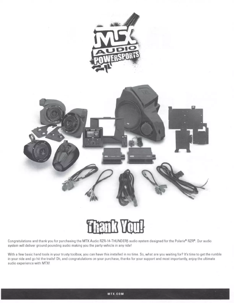 Page n°1 - Manuel utilisateur MTX Audio RZR-14-THUNDER5