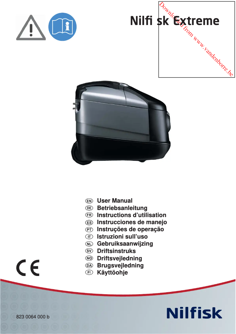 Page n°1 - Manuel utilisateur Nilfisk Extreme X250 Free