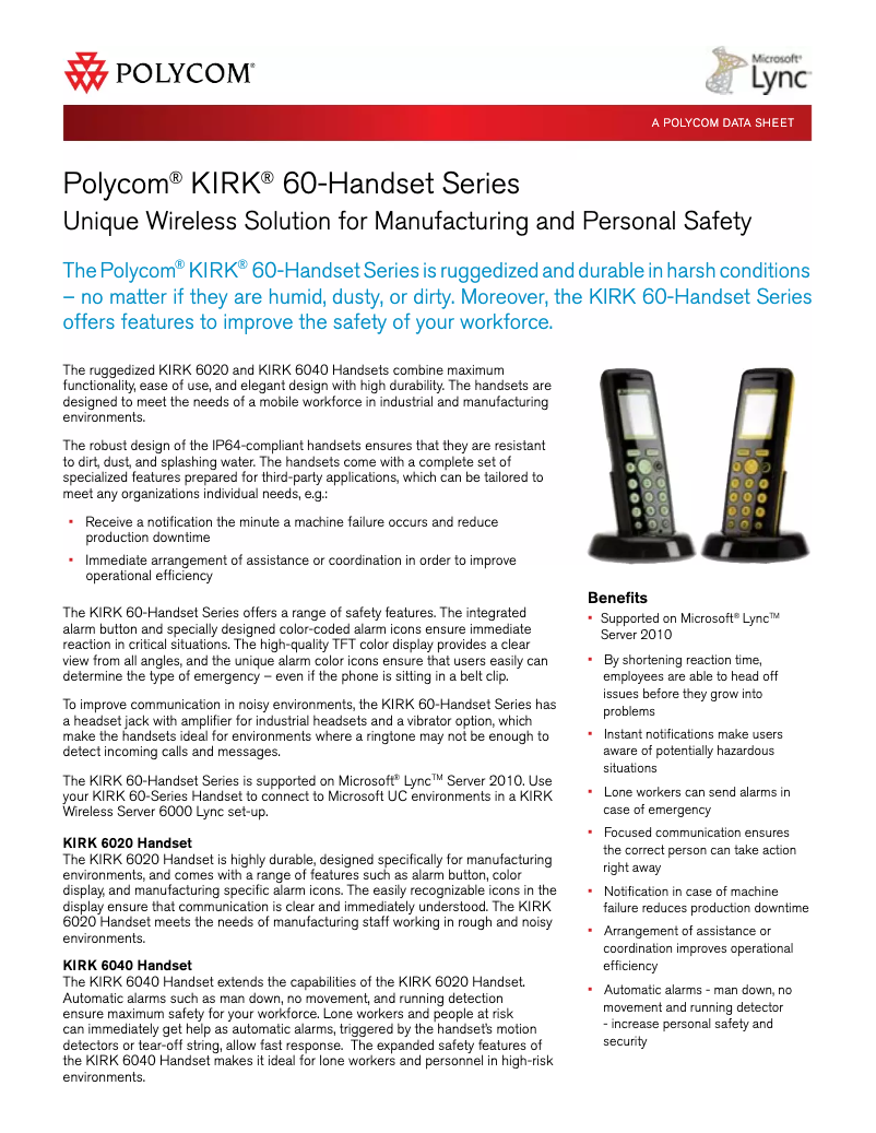 Imagen de la primera página del manual del dispositivo KIRK 6040