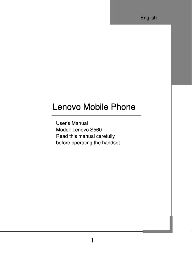 Page 1 de la notice Manuel utilisateur Lenovo S560