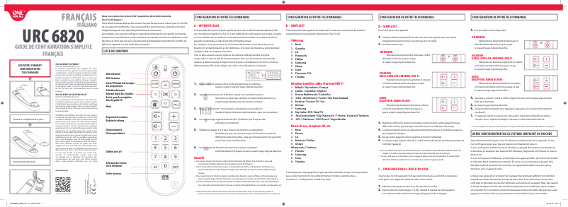 Image de la première page du manuel de l'appareil Zapper+ URC 6820