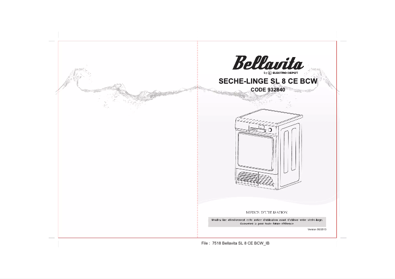 Page n°1 - Manuel utilisateur Bellavita SL 8 CE BCW