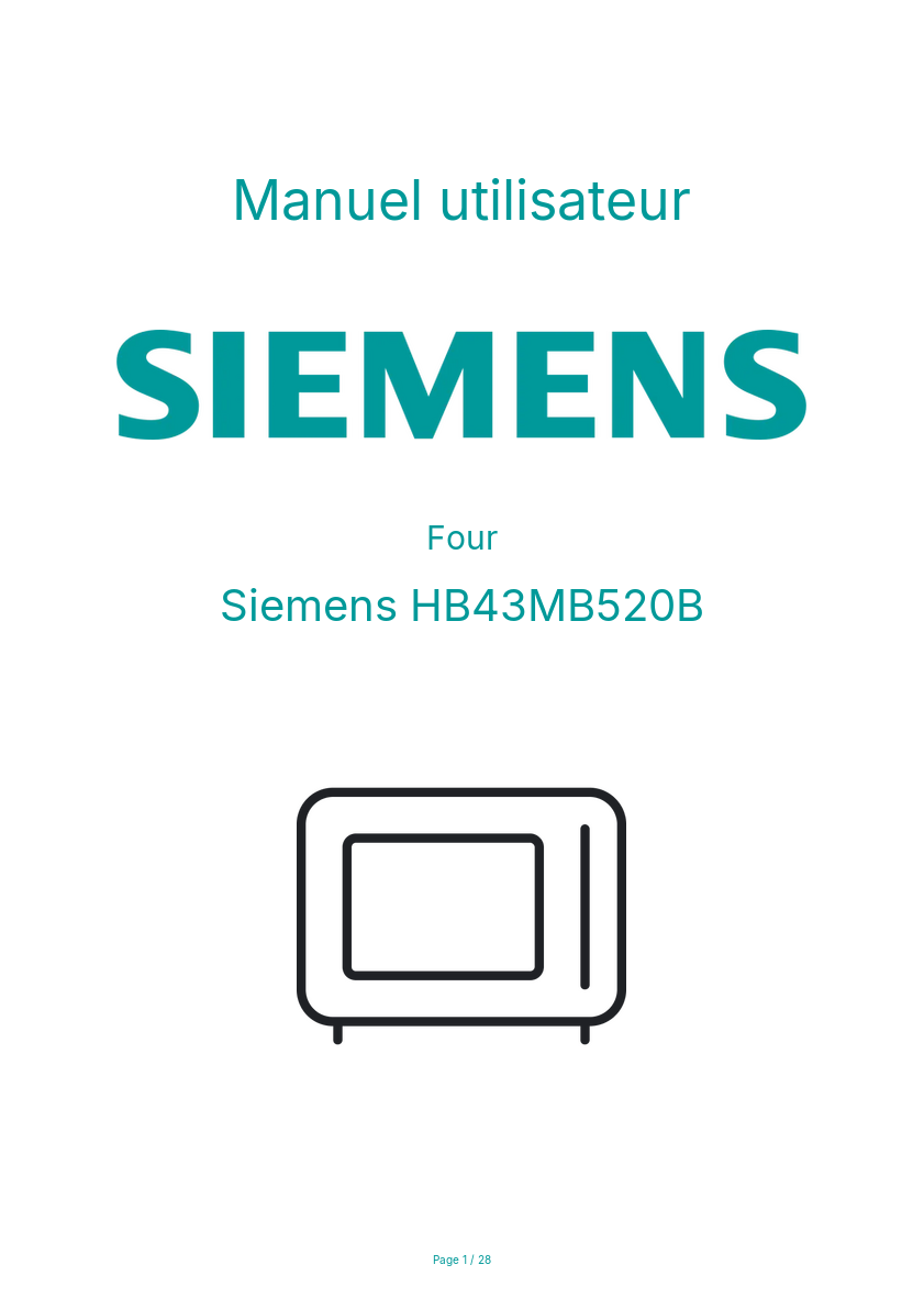 Page n°1 - Manuel utilisateur Siemens HB43MB520B