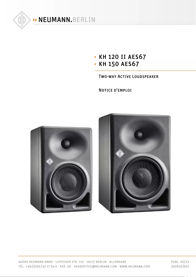 Page n°1 - Manuel utilisateur Neumann KMS 105