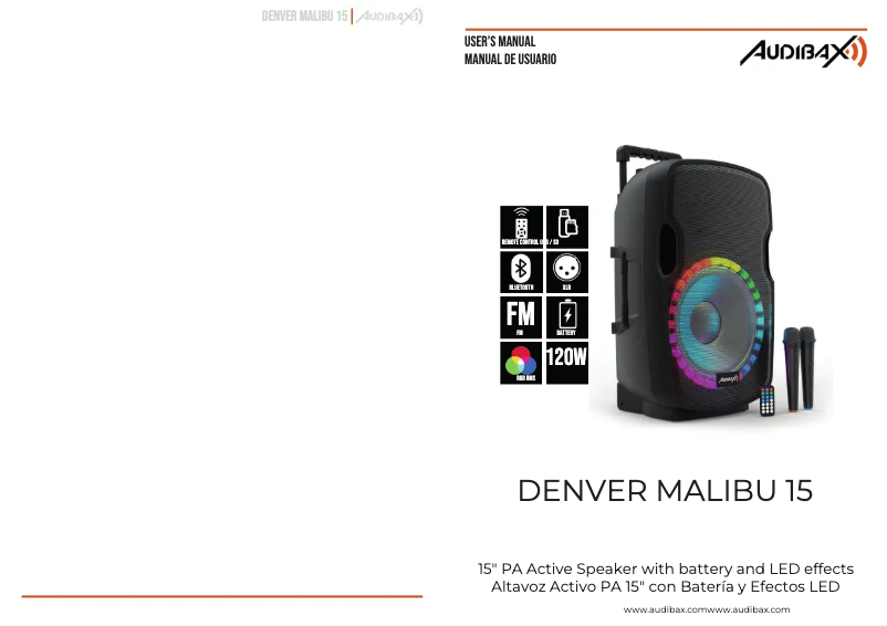 Image de la première page du manuel de l'appareil Denver Malibu 15