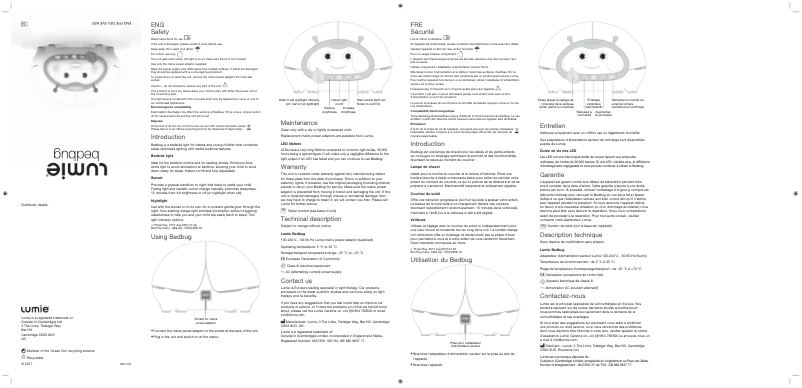 Page n°1 - Manuel utilisateur Lumie Bedbug