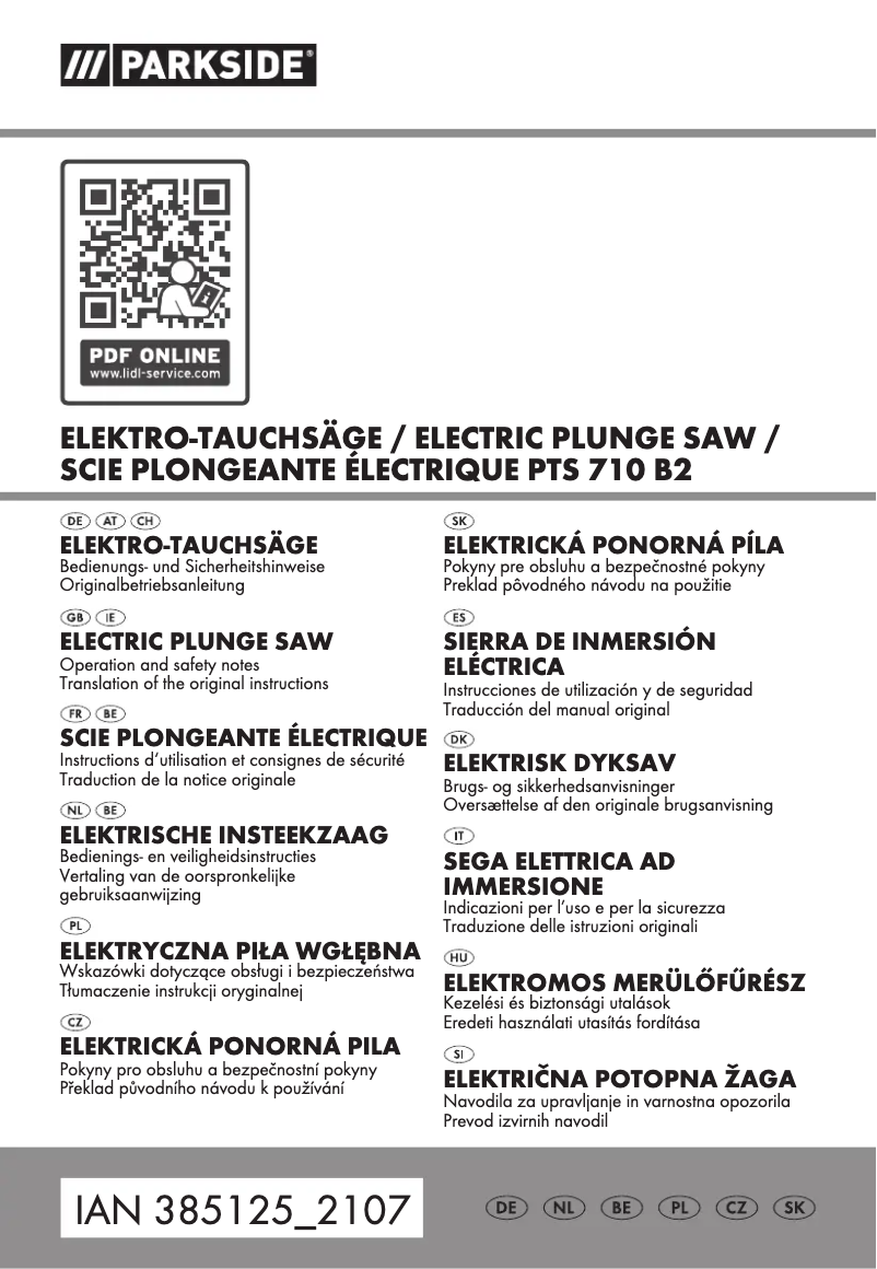 Imagen de la primera página del manual del dispositivo PTS 710 B2