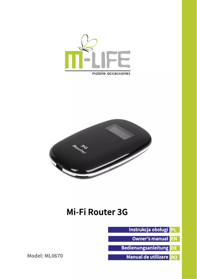 Page 1 de la notice Manuel utilisateur M-life ML0670