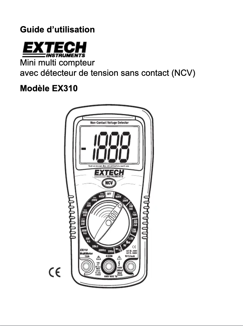Page n°1 - Manuel utilisateur Extech EX310