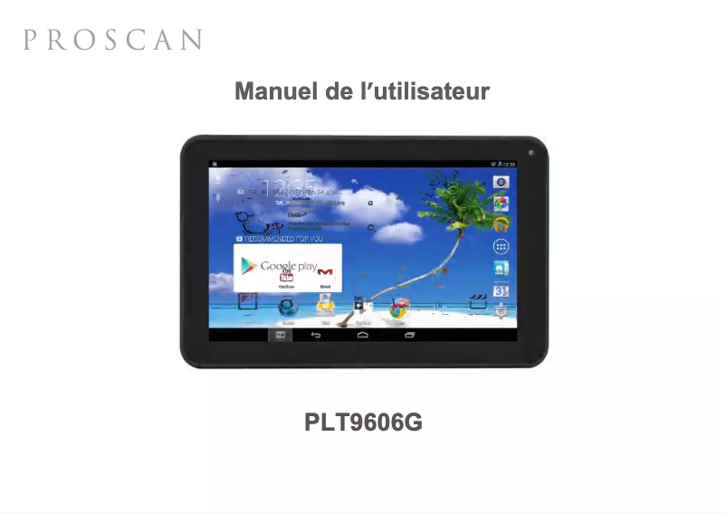Page n°1 - Manuel utilisateur Proscan PLT9606G