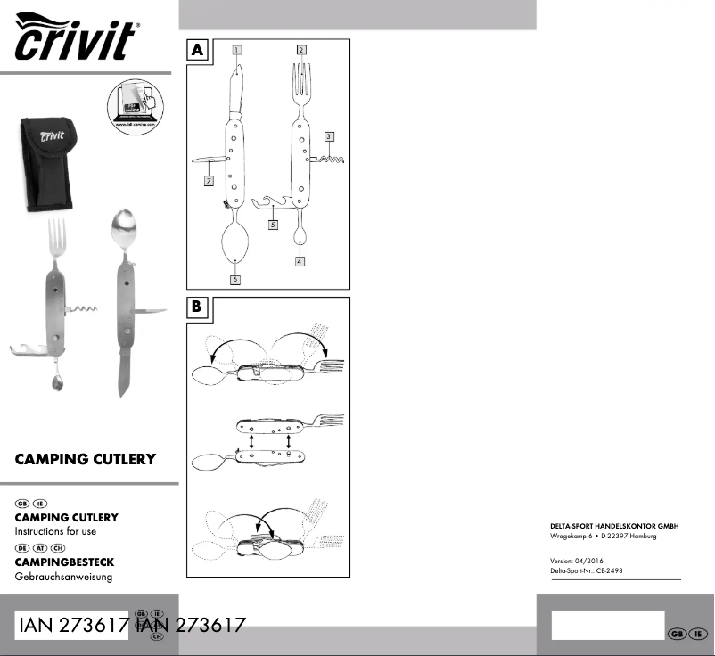 Page n°1 - Manuel utilisateur Crivit IAN 273617