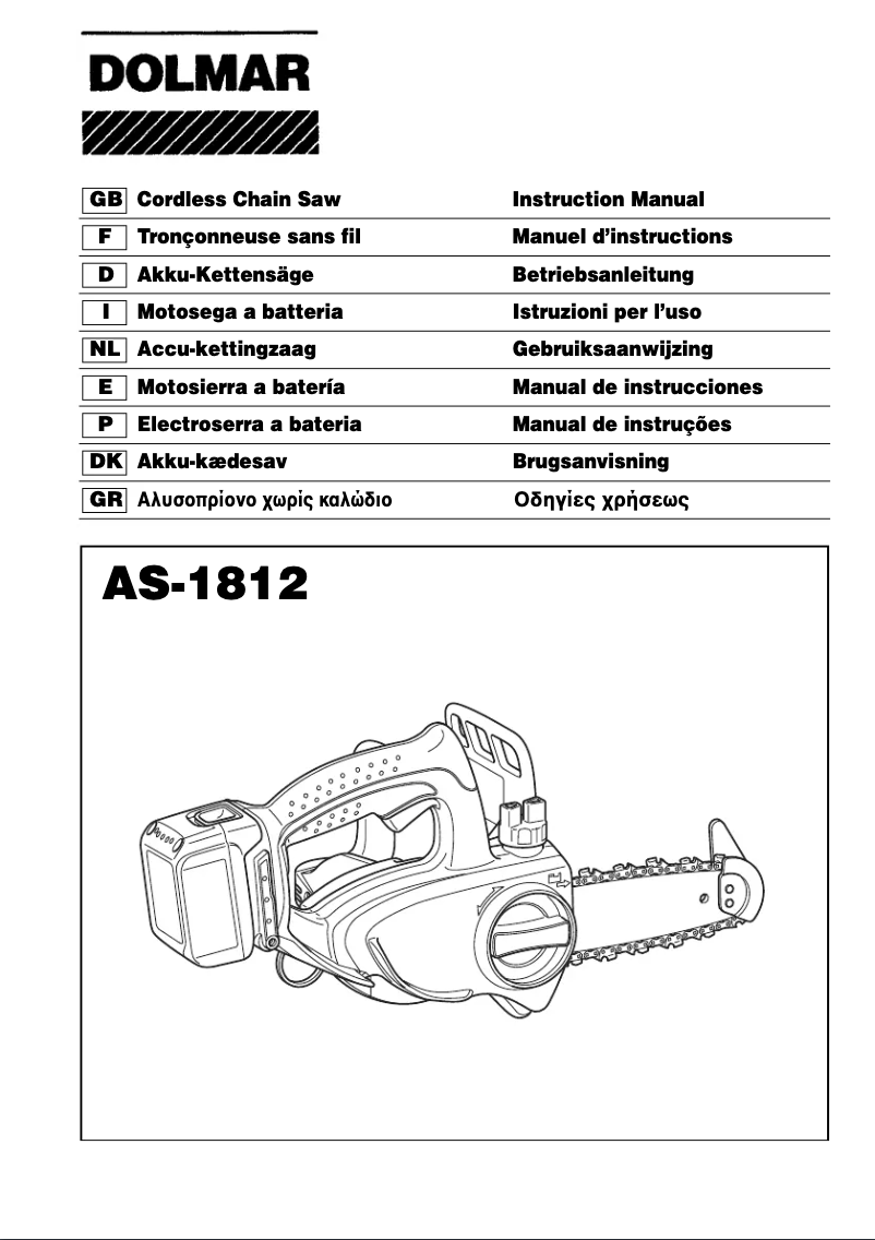 Page n°1 - Manuel utilisateur Dolmar AS1812LGE