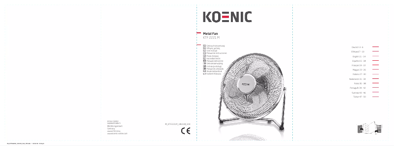 Page n°1 - Manuel utilisateur Koenic KTF 2221 M