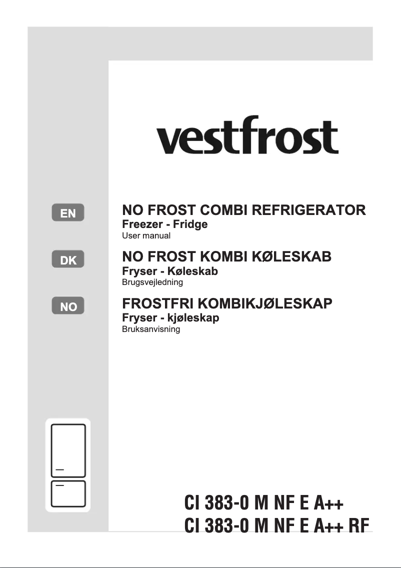 Page 1 de la notice Manuel utilisateur Vestfrost CI 383-0 M NF E A++