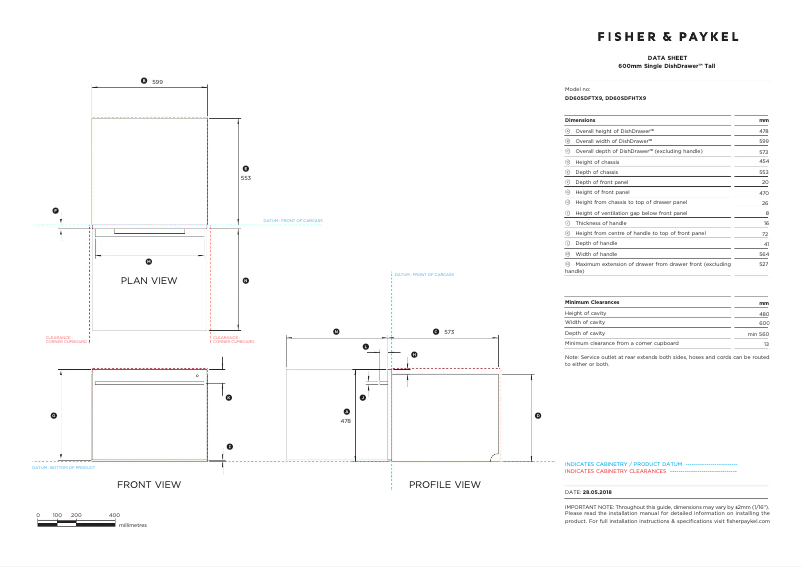 Page n°1 - Fiche technique Fisher & Paykel DD60SDFHTX9