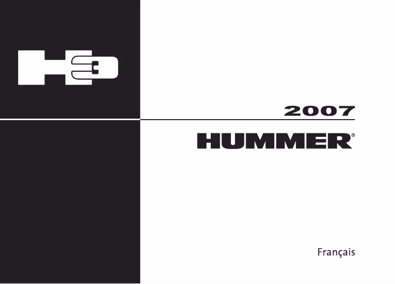 Page n°1 - Manuel utilisateur Hummer H3 (2007)