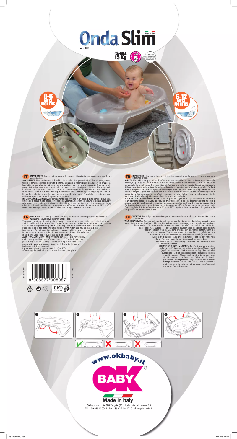 Page 1 de la notice Manuel utilisateur OKBABY Onda Slim