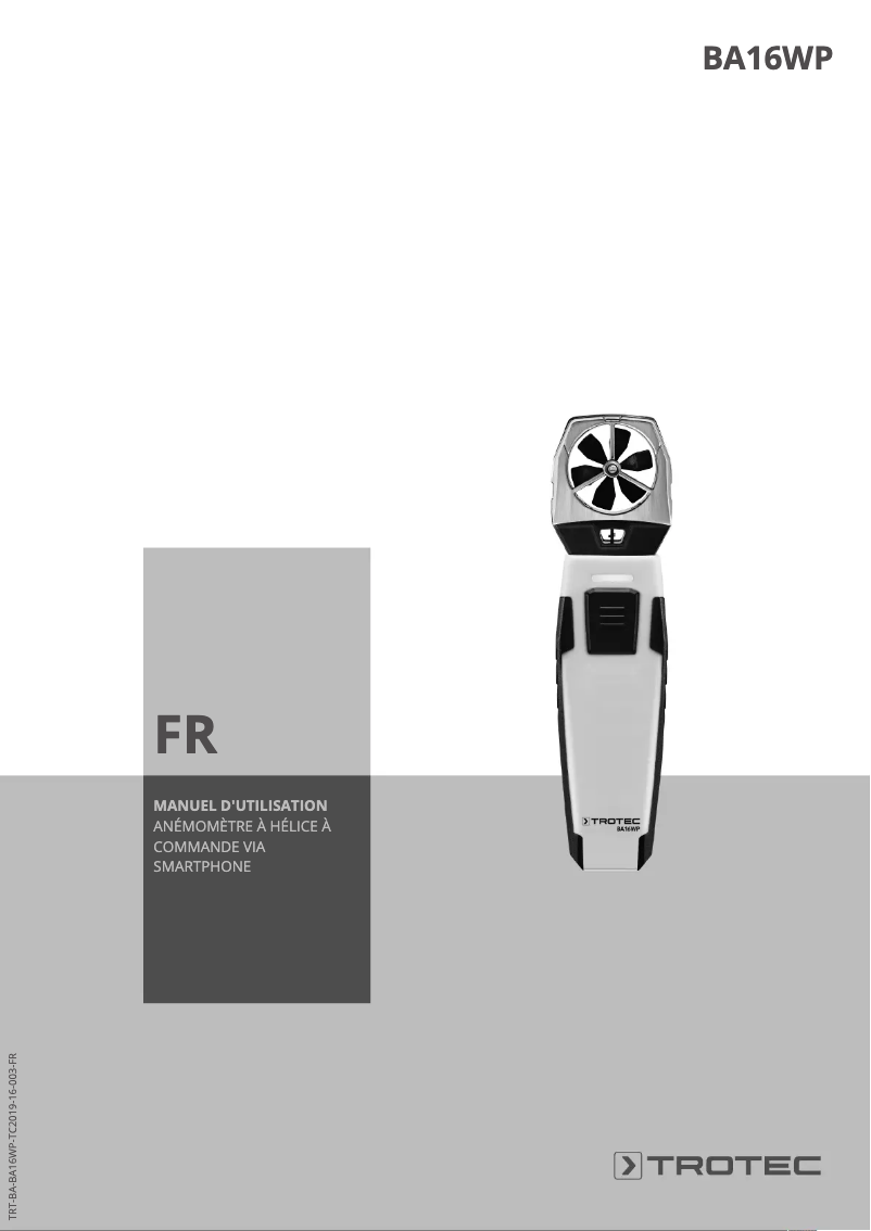 Image de la première page du manuel de l'appareil BA16WP