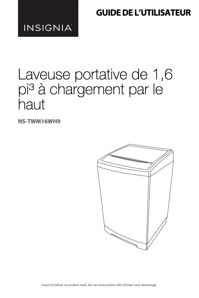 Image de la première page du manuel de l'appareil NS-TWM16WH9