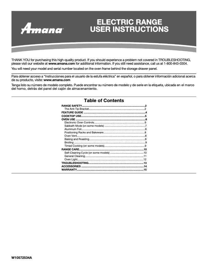 Page 1 of the manual User Manual Amana ACR4503SES