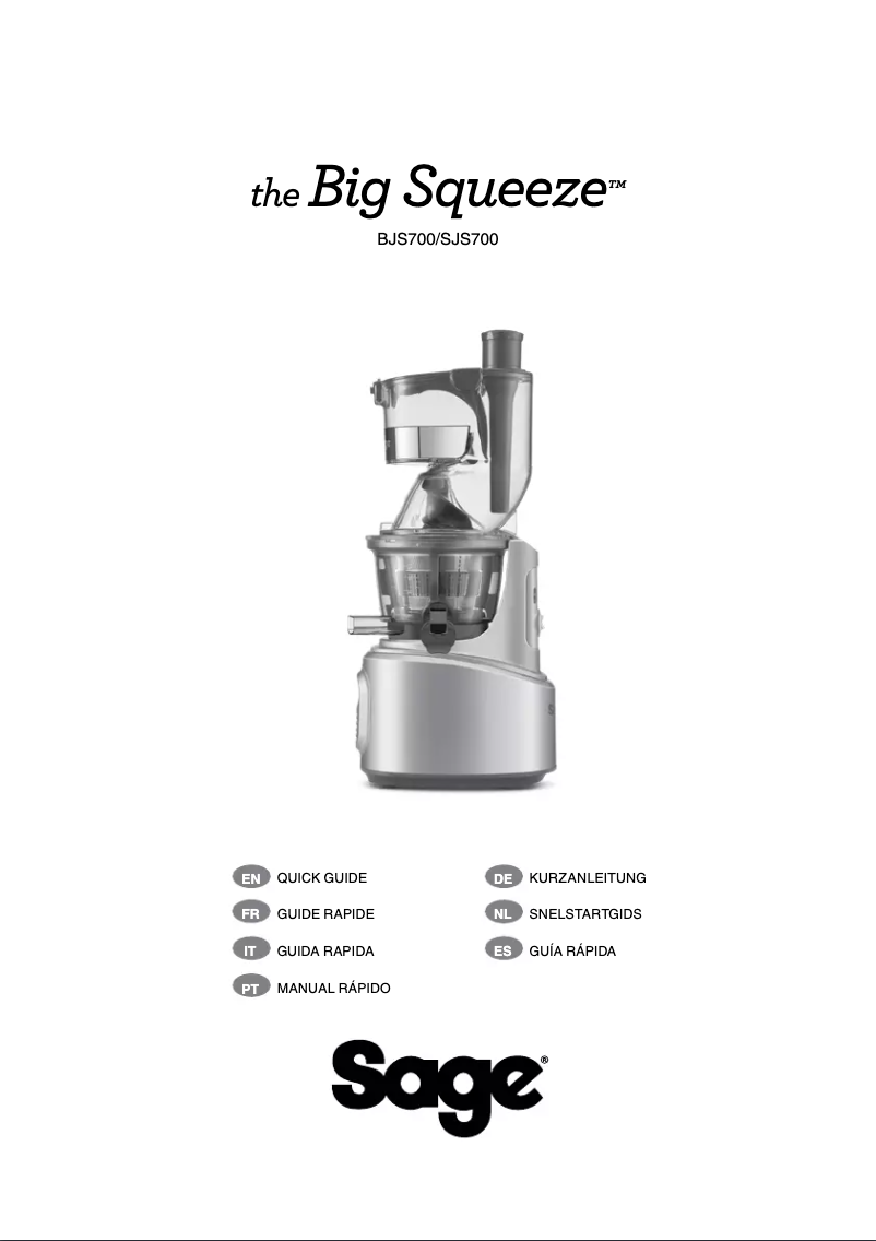 Image de la première page du manuel de l'appareil the Big Squeeze BJS700