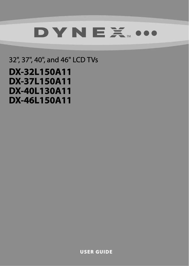Page n°1 - Manuel utilisateur Dynex DX-32L150A11