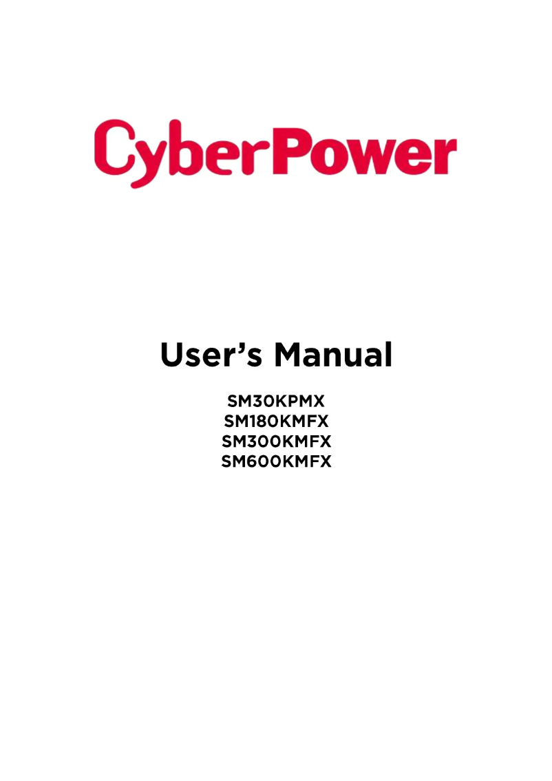 Page 1 de la notice Manuel utilisateur CyberPower SM300KMFX