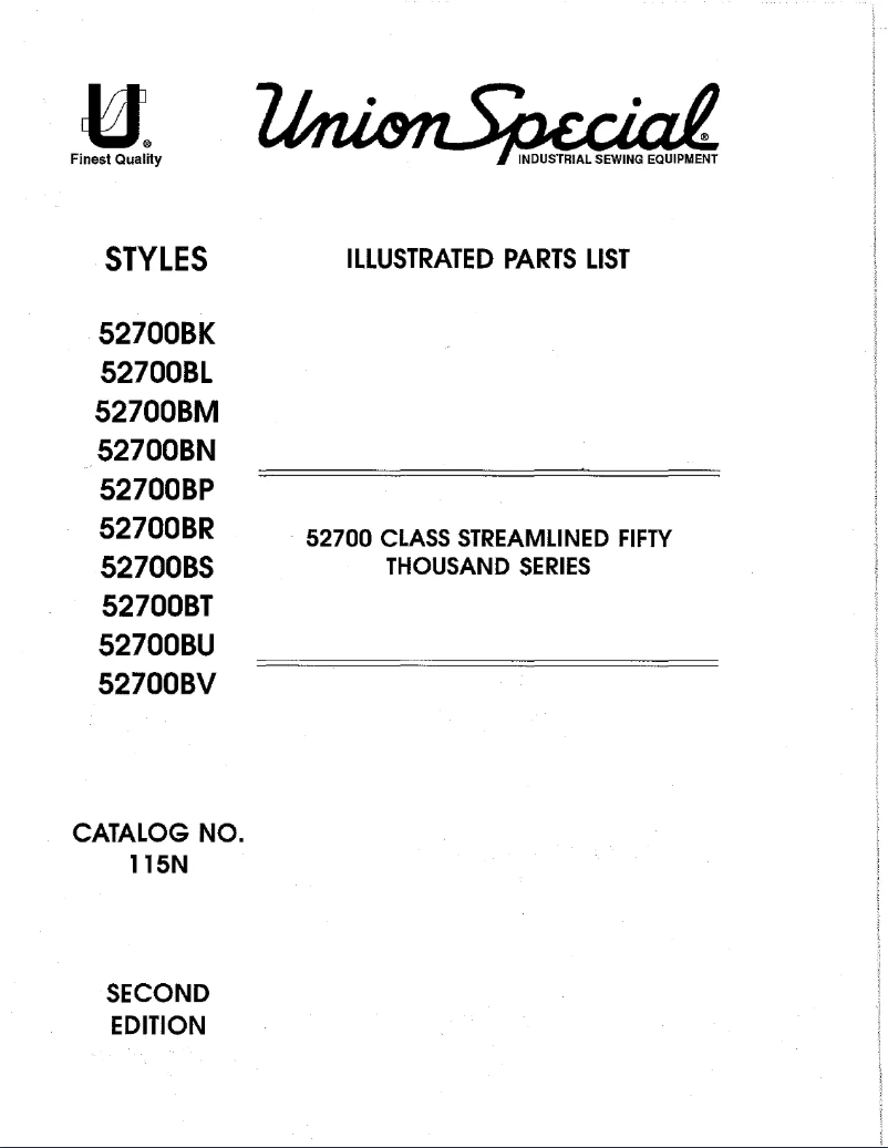 Page 1 de la notice Manuel utilisateur Union Special 52700BN