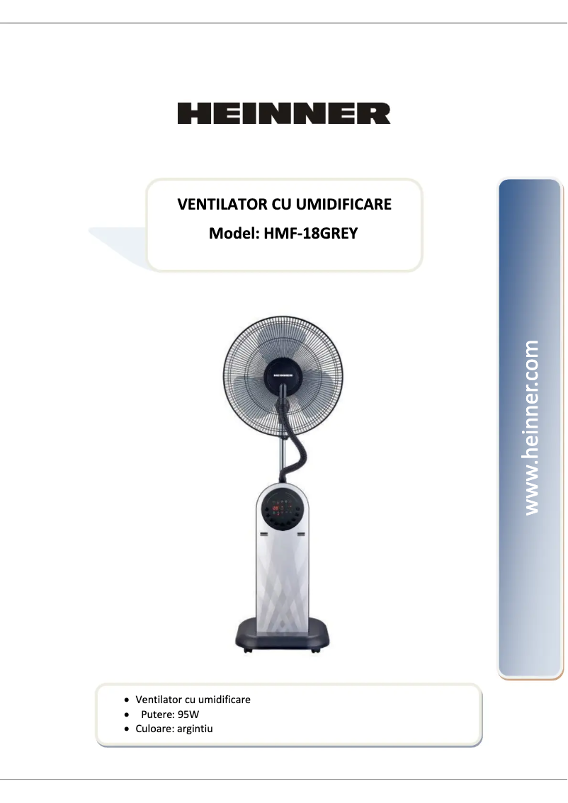 Page 1 de la notice Manuel utilisateur Heinner HMF-18GREY