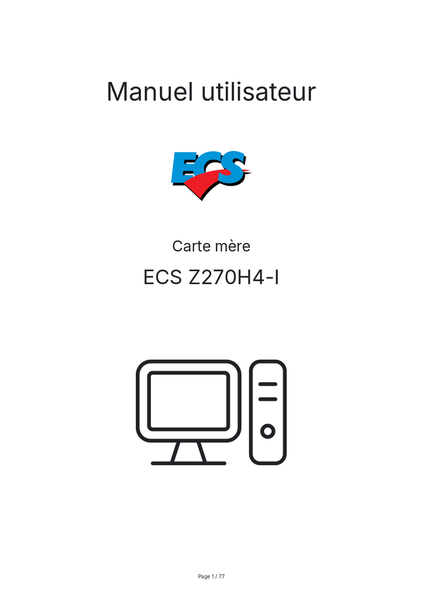 Page n°1 - Manuel utilisateur ECS Z270H4-I