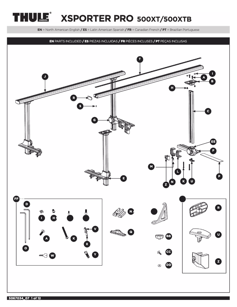 Page 1 de la notice Manuel utilisateur Thule Xsporter Pro 500XTB