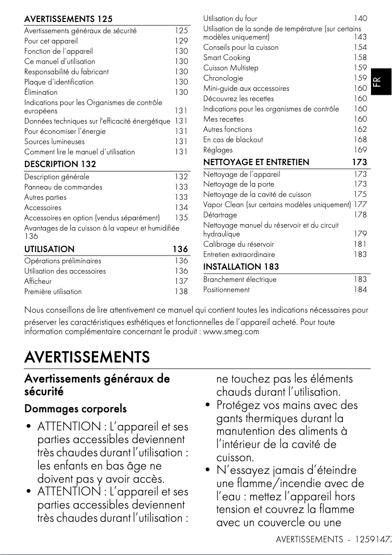 Page n°1 - Manuel utilisateur Smeg SO6604S4PNR