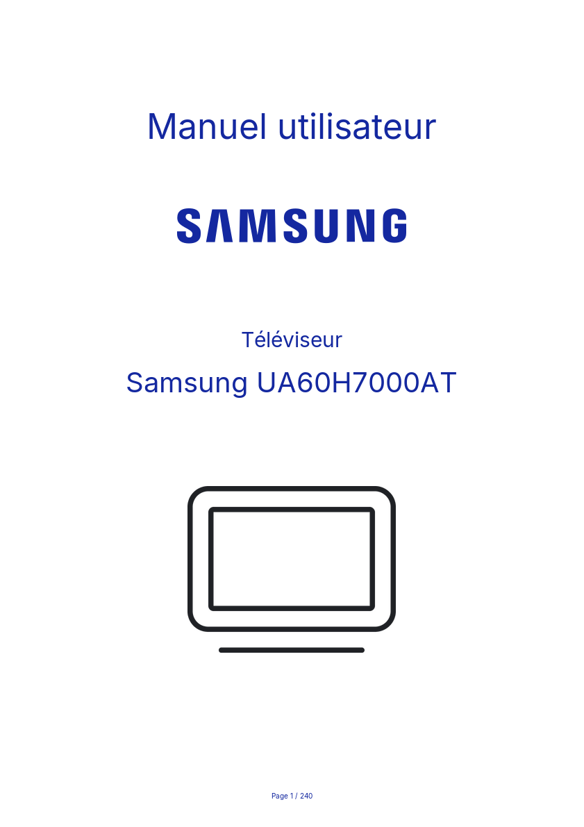 Page n°1 - Manuel utilisateur Samsung UA60H7000AT