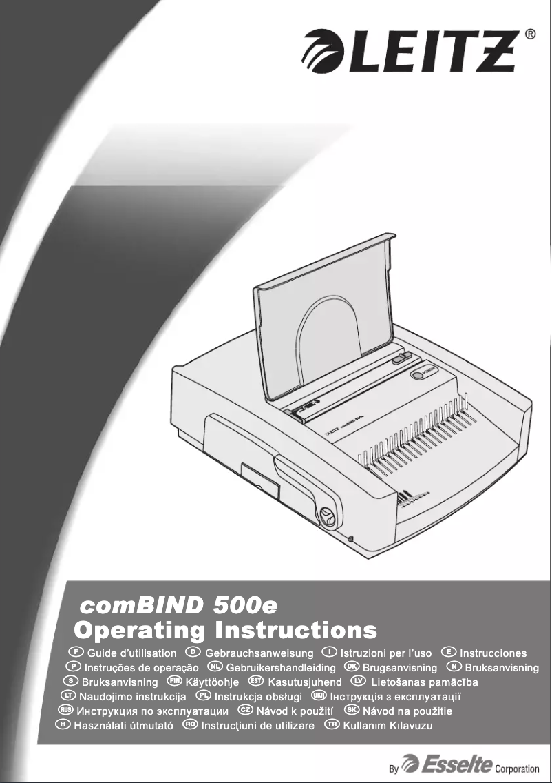 Page n°1 - Manuel utilisateur Leitz ComBind 500