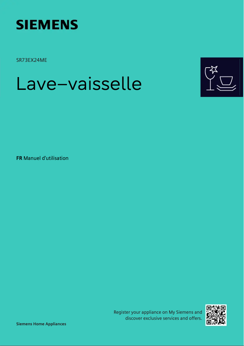 Page n°1 - Manuel utilisateur Siemens SR73EX24ME
