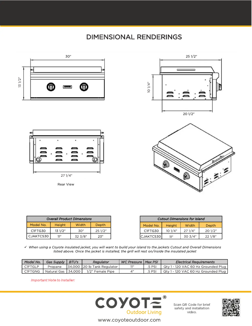 Page 1 de la notice Guide d'installation Coyote C1FTG30LP