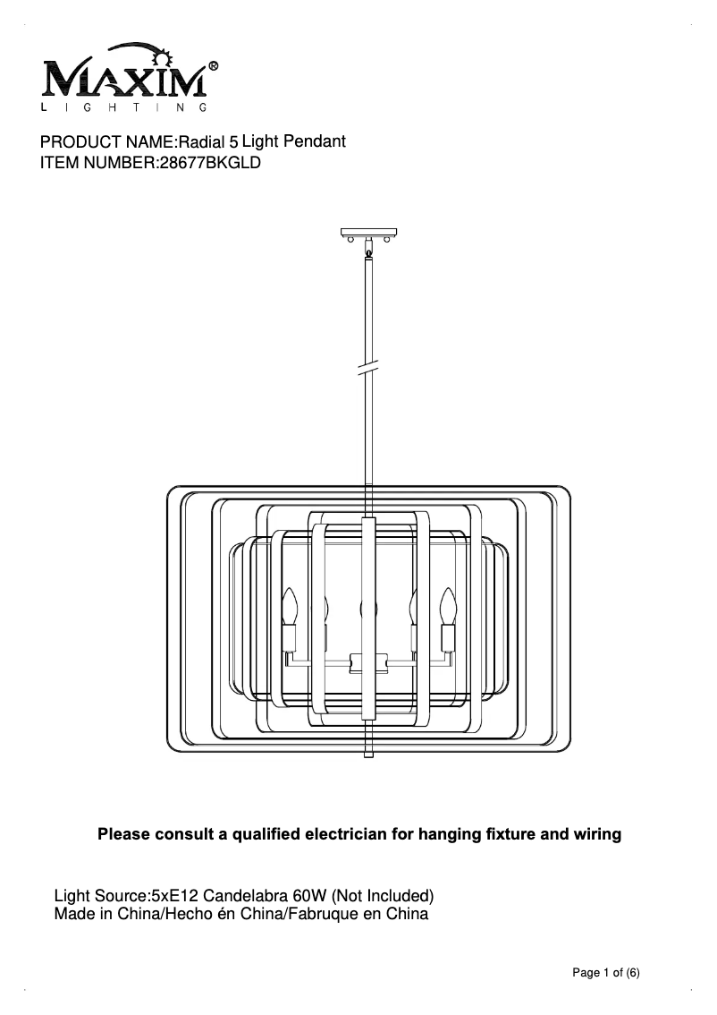 Image de la première page du manuel de l'appareil Radial 28677BKGLD