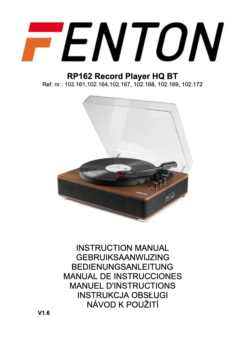 Page 1 de la notice Manuel utilisateur Fenton RP162D