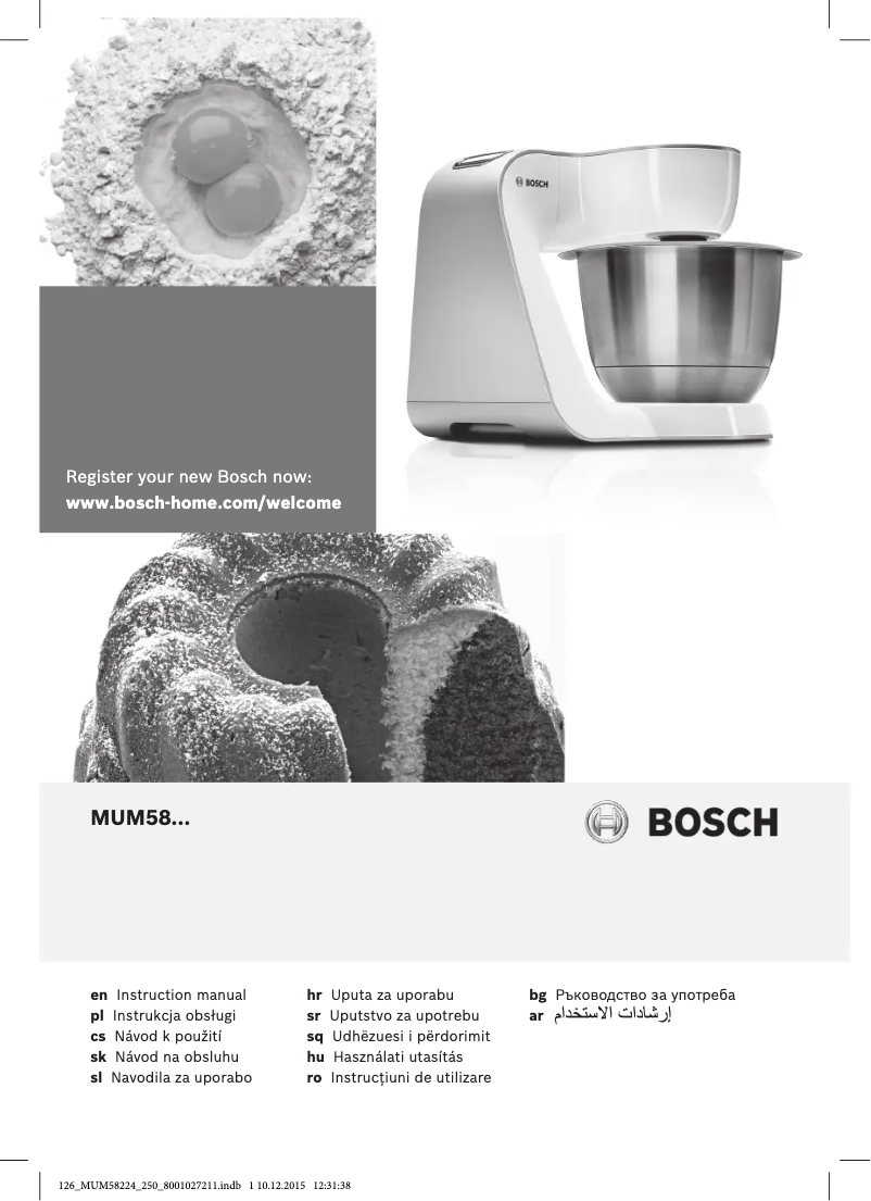 Page n°1 - Manuel utilisateur Bosch MUM58224