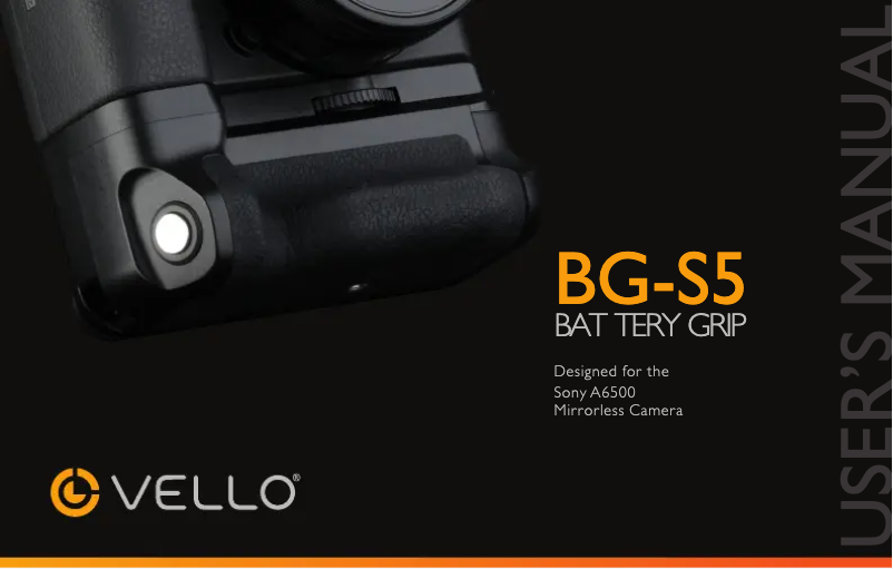 Page 1 de la notice Manuel utilisateur Vello BG-S5