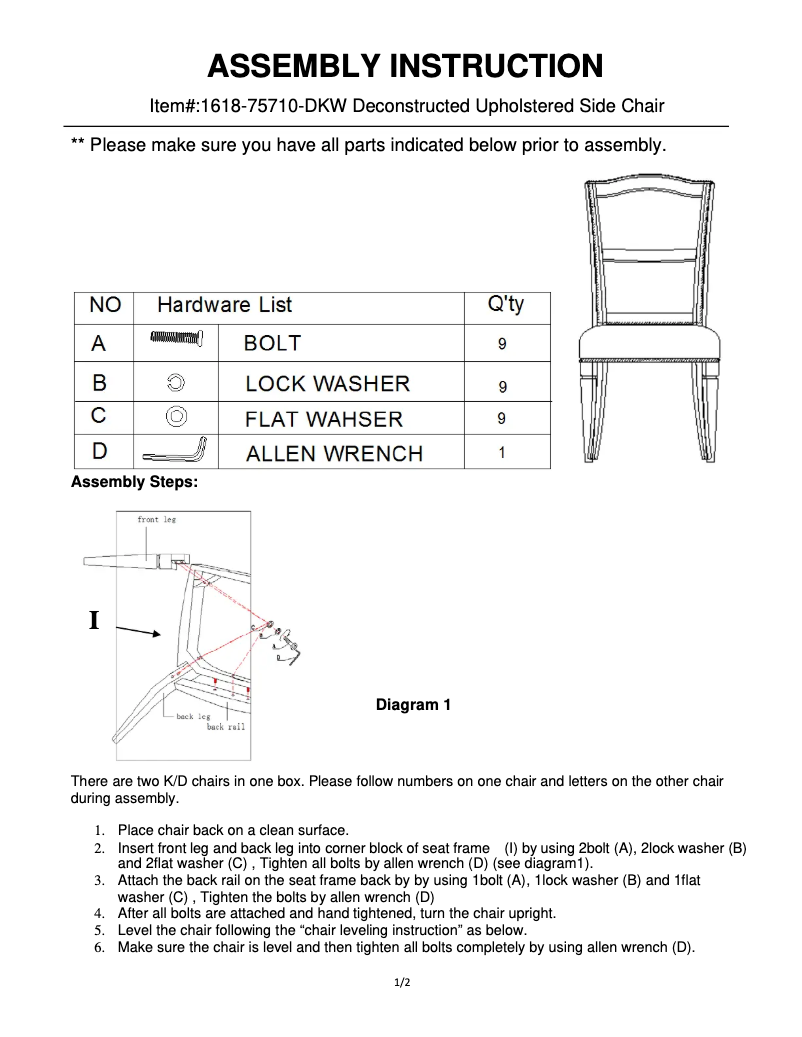 Page 1 de la notice Manuel utilisateur Hooker 1618-75710-DKW