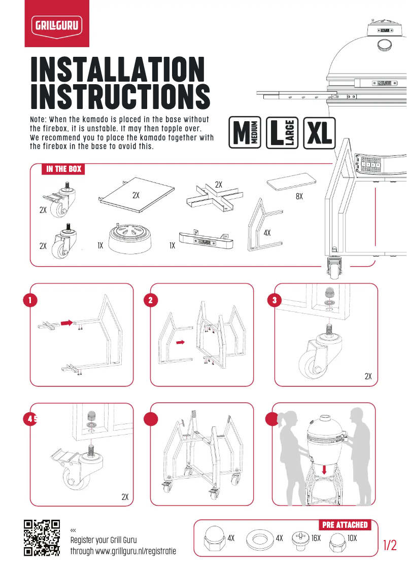 Page 1 de la notice Manuel utilisateur Grill Guru Classic Large