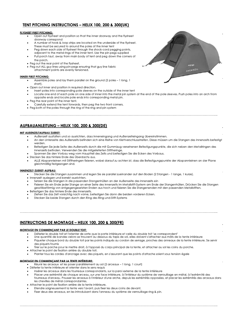Image de la première page du manuel de l'appareil Helix 200