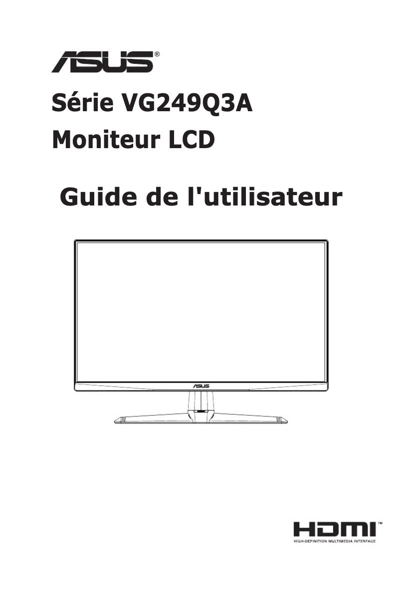 Page n°1 - Manuel utilisateur Asus TUF Gaming VG249Q3A
