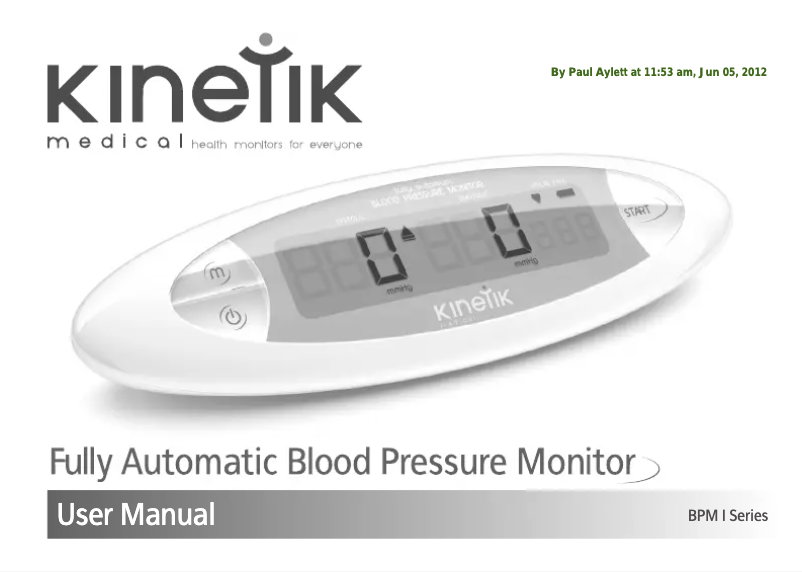Image de la première page du manuel de l'appareil BPM1C