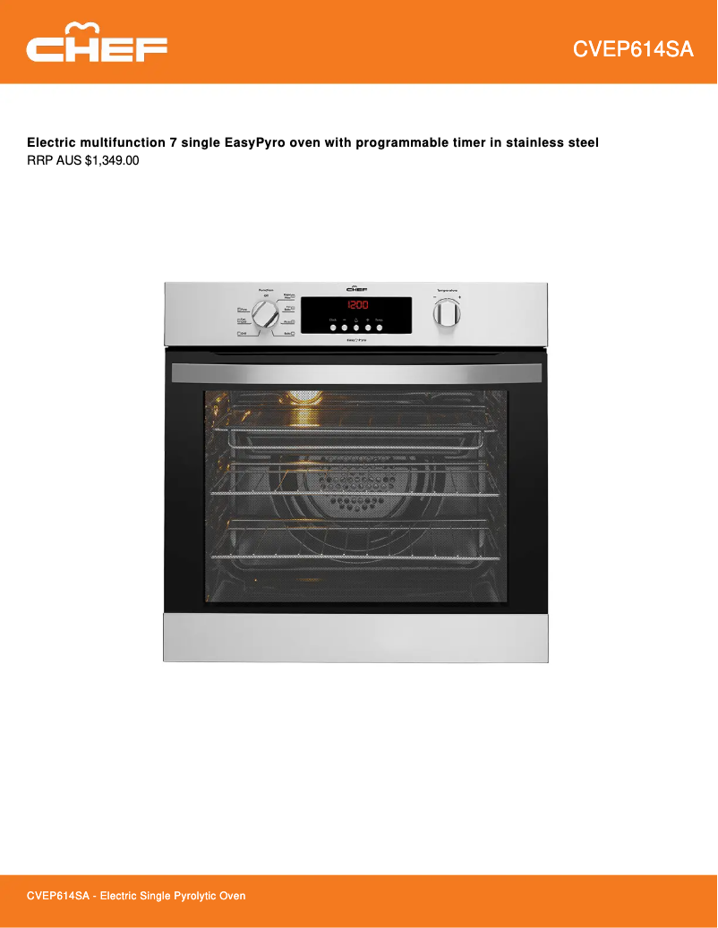 Page 1 de la notice Fiche technique Chef CVEP614SA