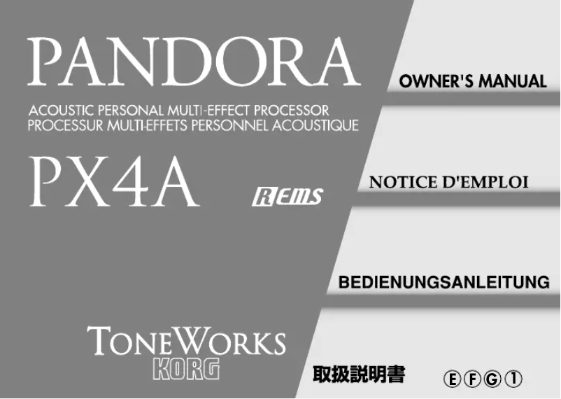 Image de la première page du manuel de l'appareil Pandora PX4A