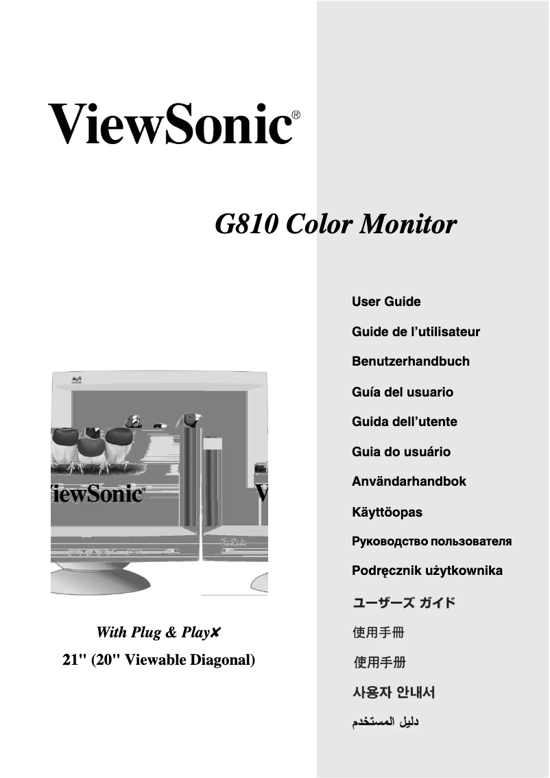 Page 1 de la notice Manuel utilisateur Viewsonic G810-6